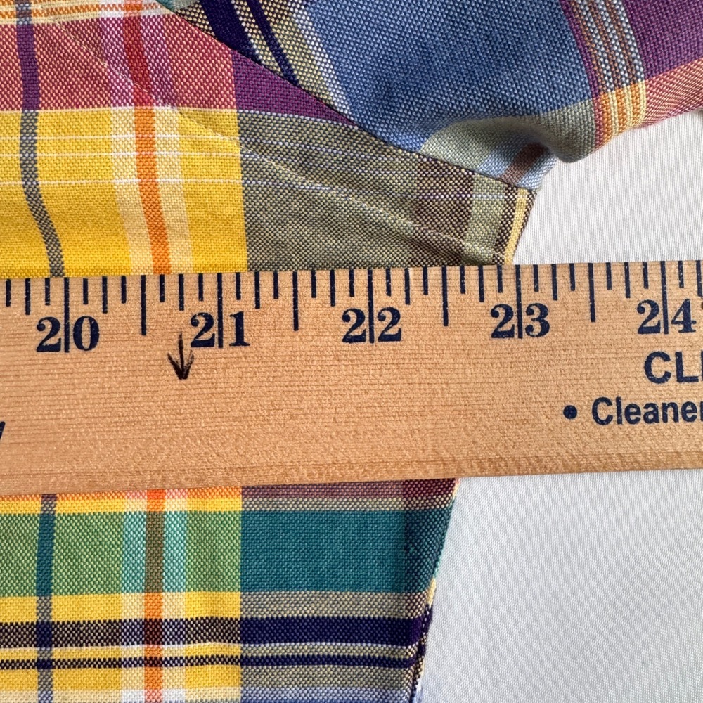 Ralph Lauren Plaid Oxford Button Down Shirt Men M Yellow Multi Color Long Sleeve - Picture 5 of 7